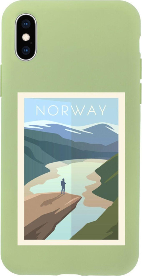 İphone Xs Norway Tasarımlı Yeşil Telefon Kılıfı