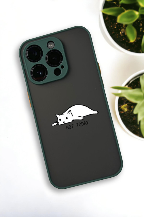 İphone 12 Pro Max Uyumlu Not Today Desenli Buzlu Şeffaf Lüx Telefon Kılıfı