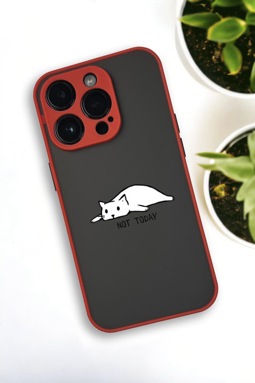 İphone 12 Pro Max Uyumlu Not Today Desenli Buzlu Şeffaf Lüx Telefon Kılıfı