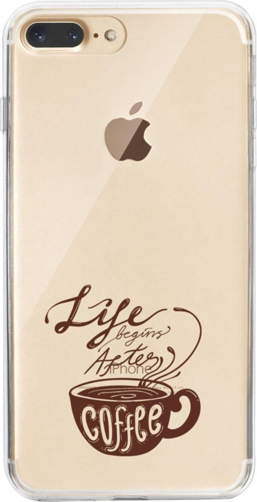 İphone 7 Plus Coffee Şeffaf Telefon Kılıfı