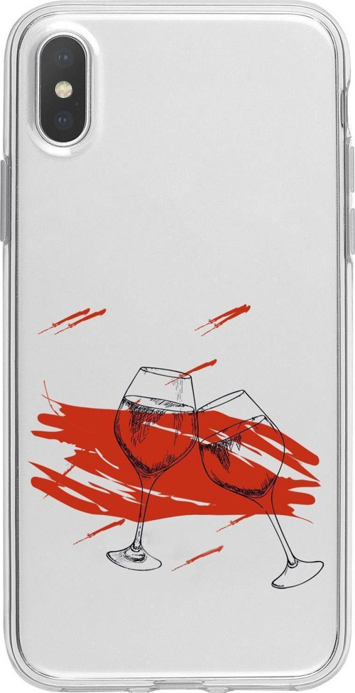 İphone Xs Spilled Wine Premium Şeffaf Silikon Kılıf