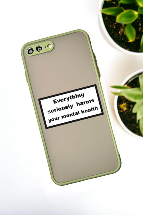 İphone 7 Plus Uyumlu Everything Desenli Buzlu Şeffaf Lüx Telefon Kılıfı