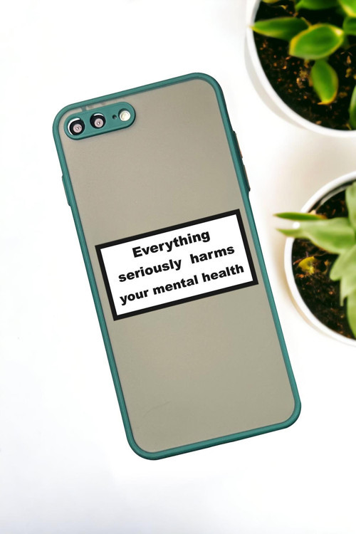 İphone 7 Plus Uyumlu Everything Desenli Buzlu Şeffaf Lüx Telefon Kılıfı