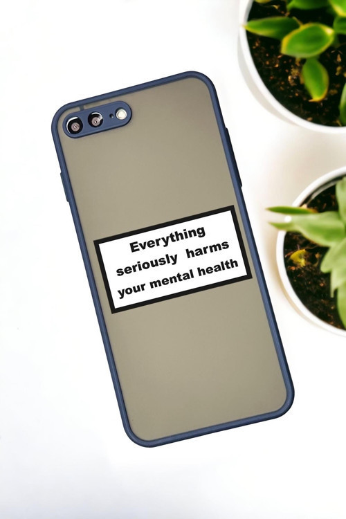 İphone 7 Plus Uyumlu Everything Desenli Buzlu Şeffaf Lüx Telefon Kılıfı