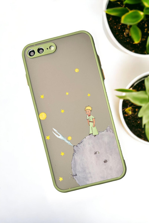 İphone 7 Plus Uyumlu Küçük Prens Desenli Buzlu Şeffaf Lüx Telefon Kılıfı