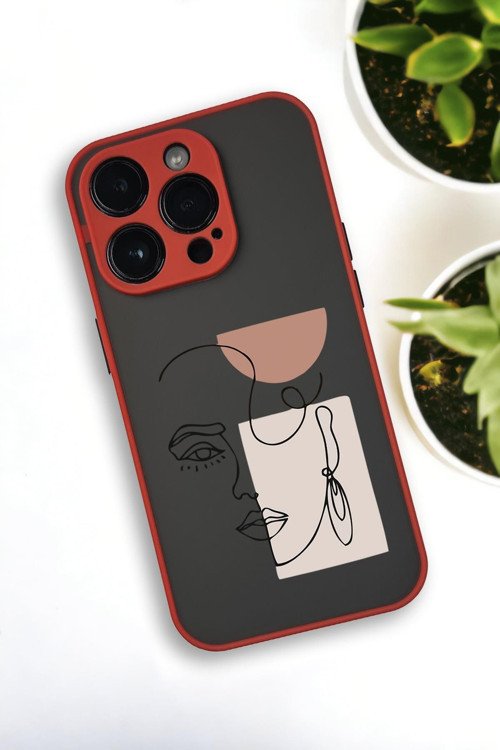 İphone 14 Pro Max Uyumlu Women Art Desenli Buzlu Şeffaf Lüx Telefon Kılıfı