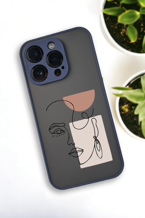 İphone 14 Pro Max Uyumlu Women Art Desenli Buzlu Şeffaf Lüx Telefon Kılıfı