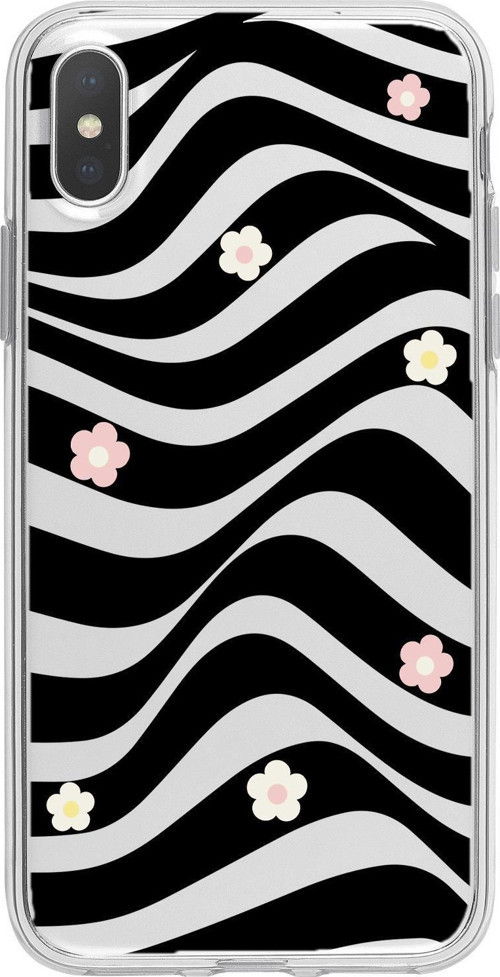 İphone Xs Max Uyumlu Flowers İn Illusion Premium Şeffaf Silikon Kılıf