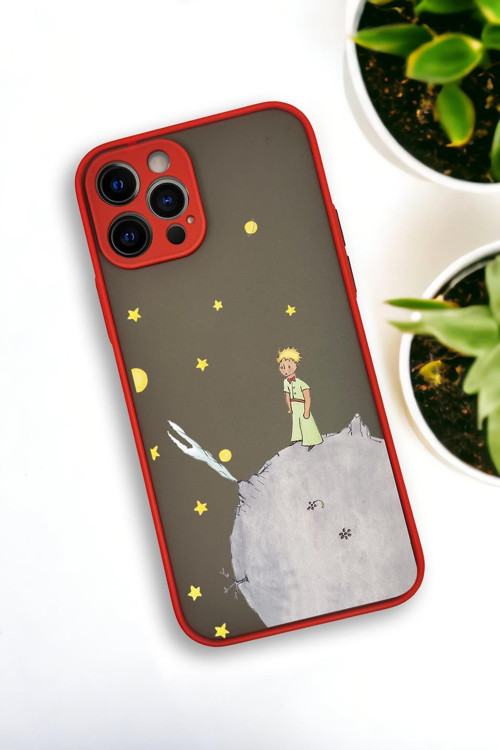 İphone 12 Pro Uyumlu Küçük Prens Desenli Buzlu Şeffaf Lüx Telefon Kılıfı