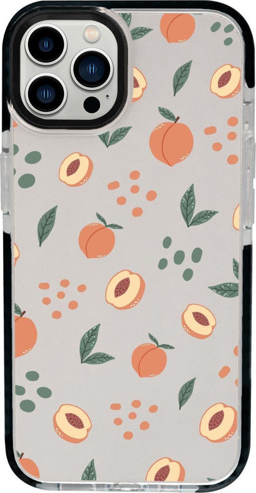 İphone 15 Pro Uyumlu Şeftali Pattern Candy Bumper Silikonlu Telefon Kılıfı