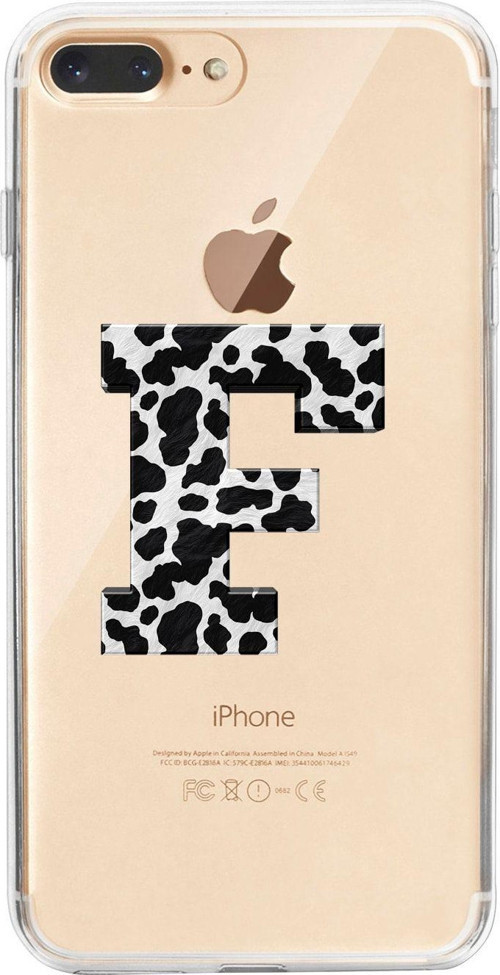 İphone 7 Plus F Harfi Desenli Şeffaf Telefon Kılıfı