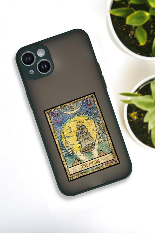 İphone 14 Plus Uyumlu The Moon Desenli Buzlu Şeffaf Lüx Telefon Kılıfı