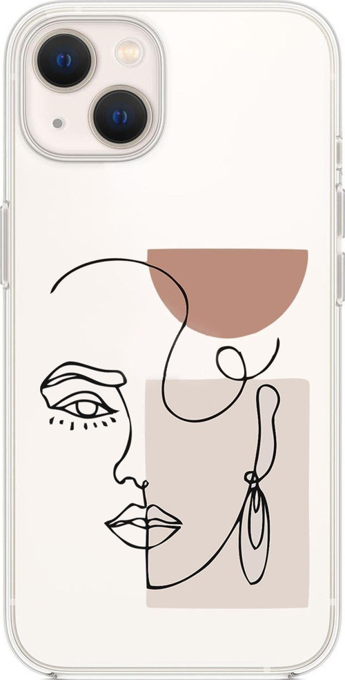 İphone 14 Uyumlu Women Art Desenli Şeffaf Silikonlu Telefon Kılıfı