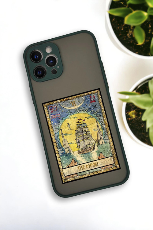 İphone 12 Pro Uyumlu The Moon Desenli Buzlu Şeffaf Lüx Telefon Kılıfı