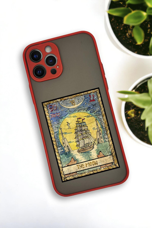 İphone 12 Pro Uyumlu The Moon Desenli Buzlu Şeffaf Lüx Telefon Kılıfı