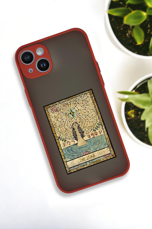 İphone 14 Plus Uyumlu The Star Desenli Buzlu Şeffaf Lüx Telefon Kılıfı