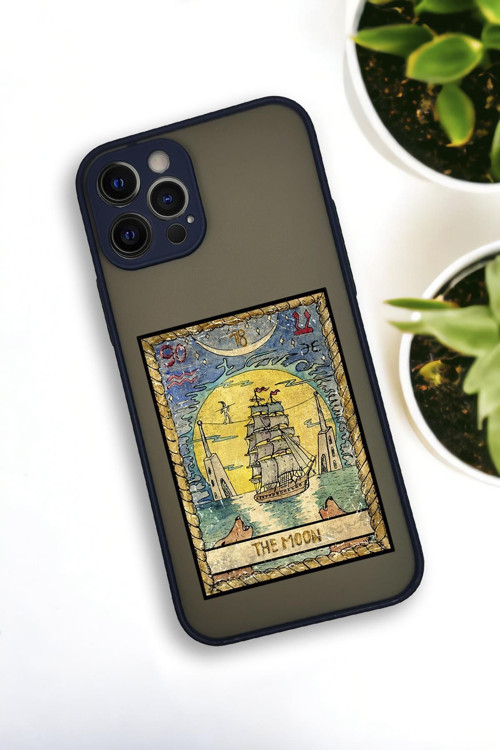 İphone 12 Pro Uyumlu The Moon Desenli Buzlu Şeffaf Lüx Telefon Kılıfı