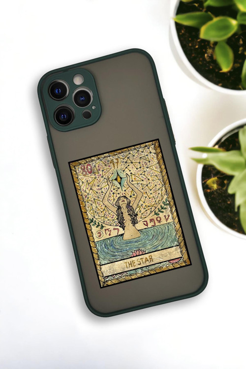 İphone 12 Pro Uyumlu The Star Desenli Buzlu Şeffaf Lüx Telefon Kılıfı