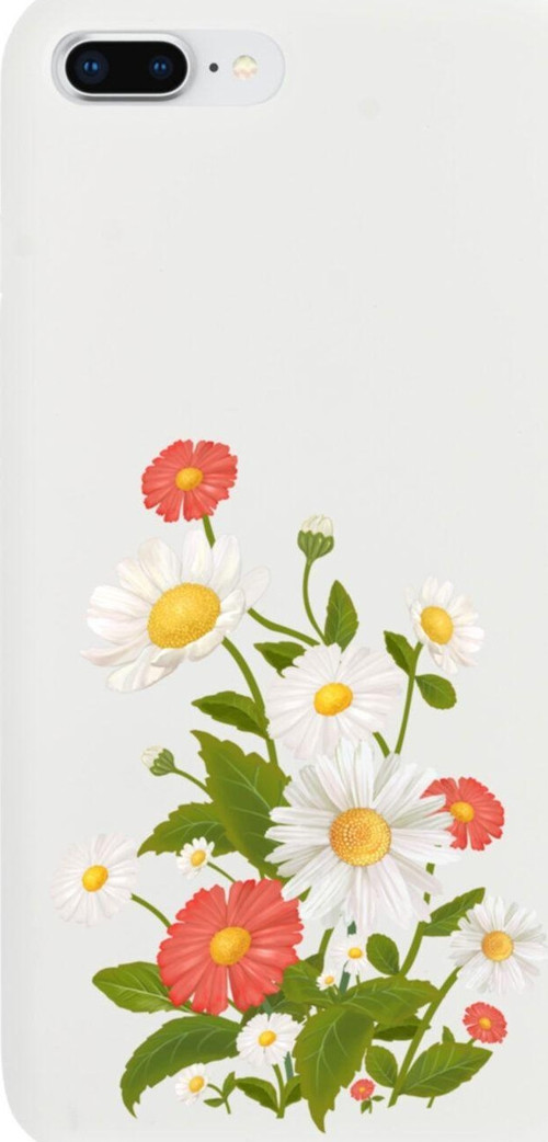 İphone 7 Plus Daisy Tasarımlı Beyaz Telefon Kılıfı