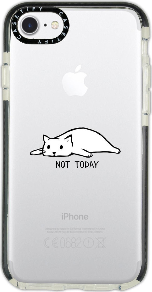 İphone 6 Casetify Not Today Desenli Anti Shock Premium Silikonlu Siyah Kenar Detaylı Telefon Kılıfı