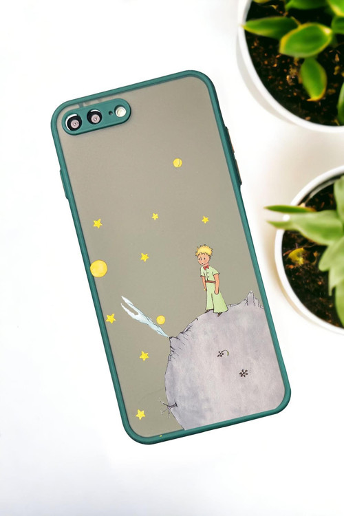 İphone 7 Plus Uyumlu Küçük Prens Desenli Buzlu Şeffaf Lüx Telefon Kılıfı