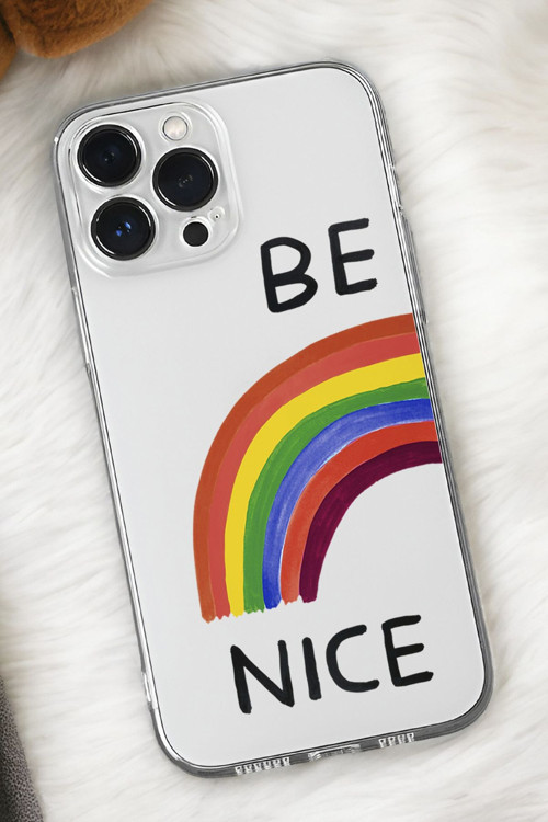 İphone 15 Pro Max Uyumlu Be Nice Desenli Premium Silikonlu Şeffaf Telefon Kılıfı