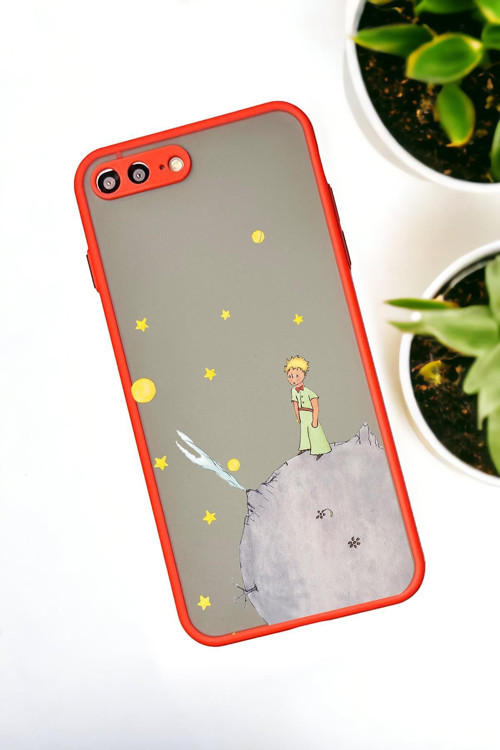 İphone 7 Plus Uyumlu Küçük Prens Desenli Buzlu Şeffaf Lüx Telefon Kılıfı