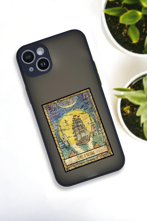 İphone 14 Plus Uyumlu The Moon Desenli Buzlu Şeffaf Lüx Telefon Kılıfı