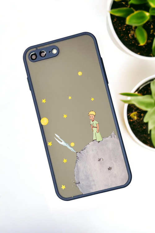 İphone 7 Plus Uyumlu Küçük Prens Desenli Buzlu Şeffaf Lüx Telefon Kılıfı