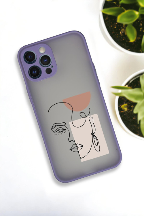 İphone 12 Pro Max Uyumlu Women Art Desenli Buzlu Şeffaf Lüx Telefon Kılıfı