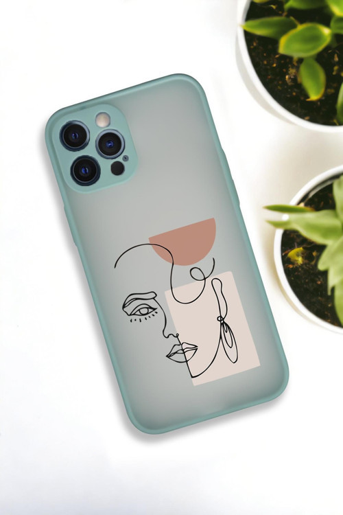 İphone 12 Pro Max Uyumlu Women Art Desenli Buzlu Şeffaf Lüx Telefon Kılıfı