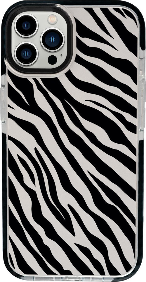 İphone 15 Pro Uyumlu Zebra Pattern Desenli Candy Bumper Darbe Emci Silikonlu Telefon Kılıfı