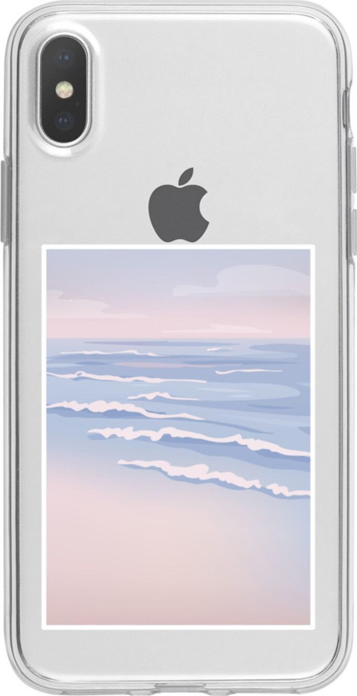 İphone X Deniz Ve Dalga Şeffaf Telefon Kılıfı