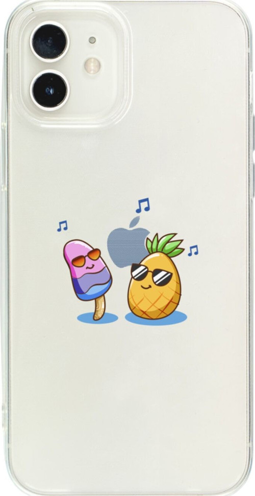 İphone 12 Dondurma Ve Ananas Şeffaf Telefon Kılıfı