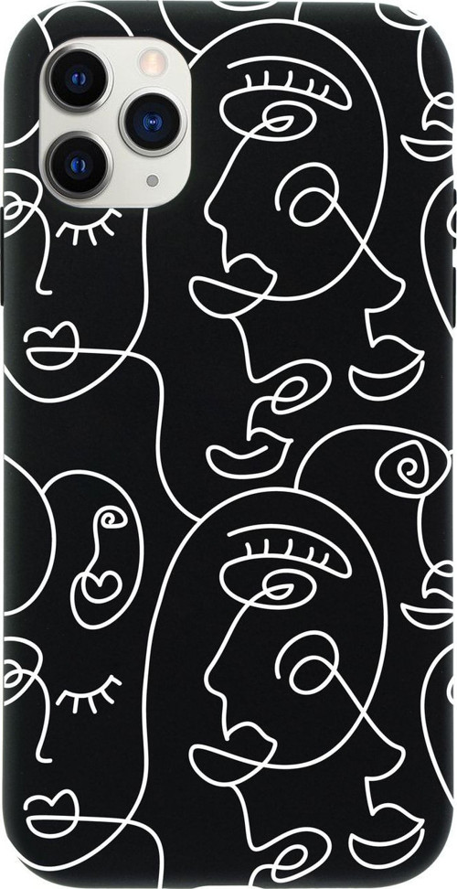 Iphone 11 Pro Face Art Premium Siyah Lansman Silikonlu Kılıf