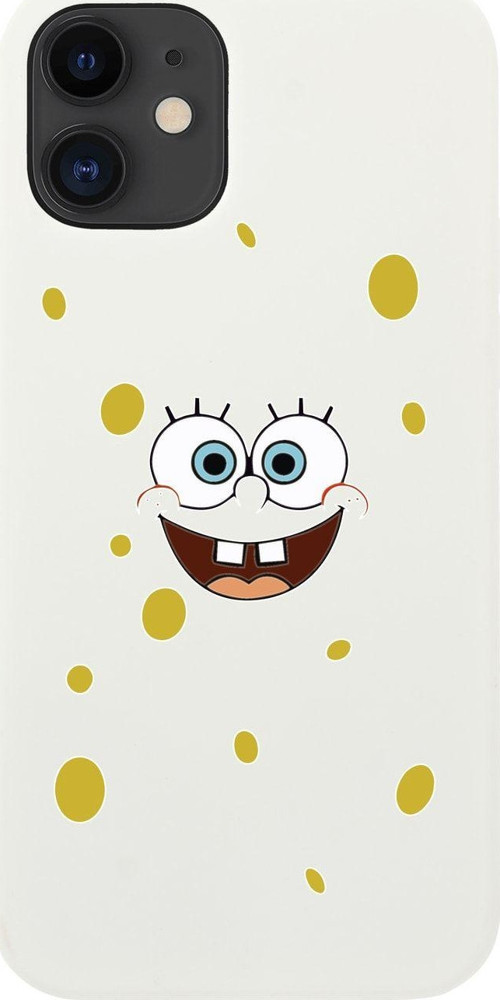 İphone 12 Sponge Bob Tasarımlı Beyaz Telefon Kılıfı