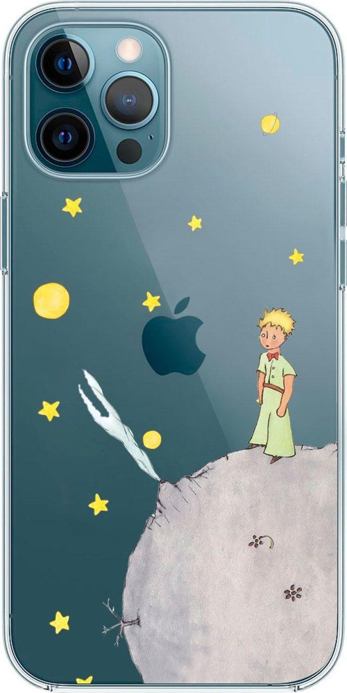 Iphone 12 Pro Uyumlu Küçük Prens Desenli Premium Şeffaf Silikon Kılıf