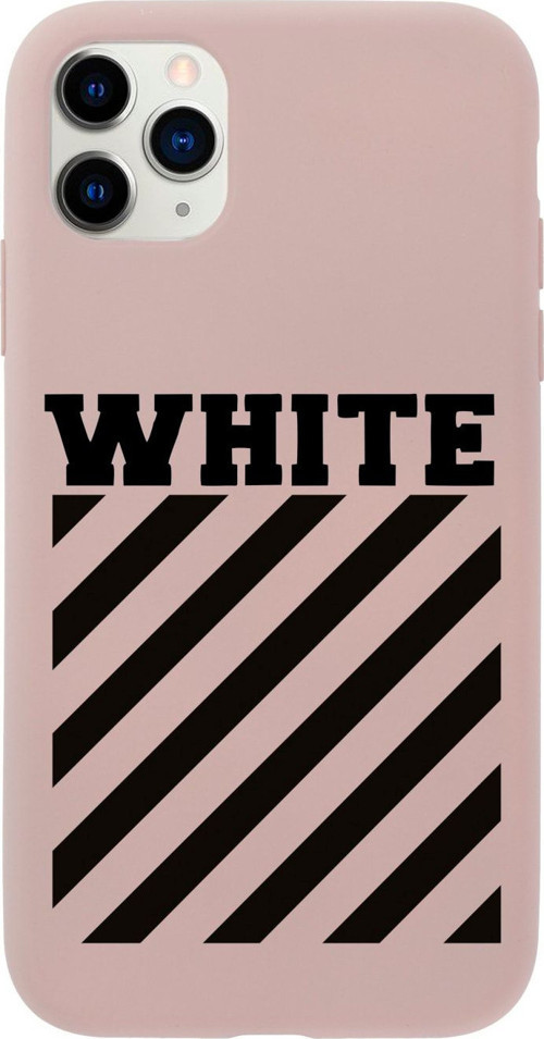 Iphone 11 Pro White Tasarımlı Pembe Telefon Kılıfı