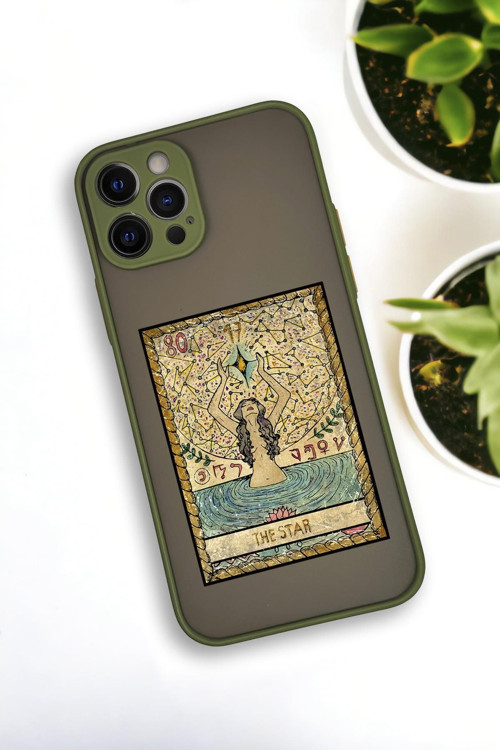 İphone 12 Pro Uyumlu The Star Desenli Buzlu Şeffaf Lüx Telefon Kılıfı