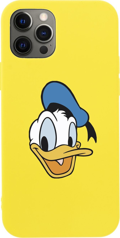 Iphone 12 Pro Daffy Duck Tasarımlı Sarı Telefon Kılıfı