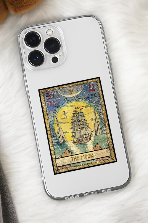 İphone 15 Pro Max Uyumlu The Moon Desenli Premium Silikonlu Şeffaf Telefon Kılıfı