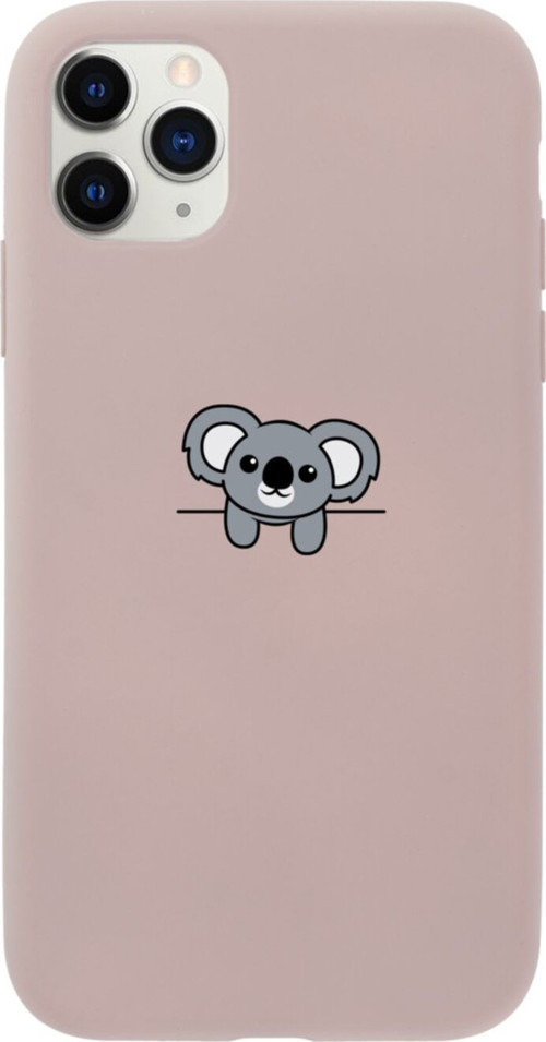 Iphone 11 Pro Koala Tasarımlı Pembe Telefon Kılıfı