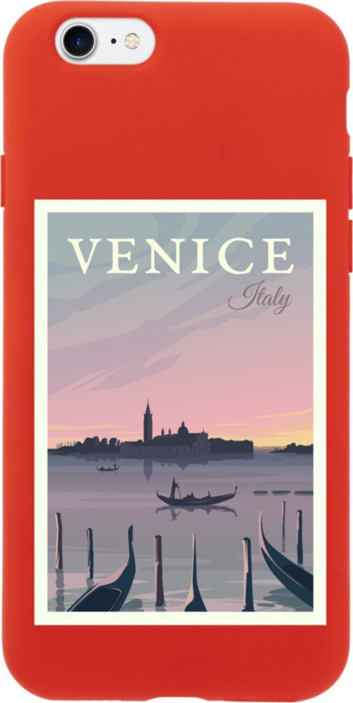 İphone 8 Venice Italy Tasarımlı Kırmızı Telefon Kılıfı
