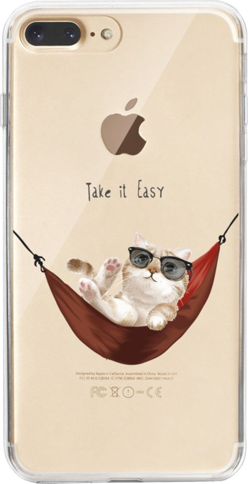 İphone 8 Plus Take It Easy Tasarımlı Şeffaf Telefon Kılıfı