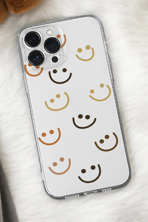 İphone 15 Uyumlu Smile Desenli Premium Silikonlu Şeffaf Telefon Kılıfı