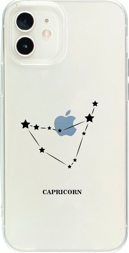 İphone 12 Oğlak Yıldız Desenli Şeffaf Telefon Kılıfı