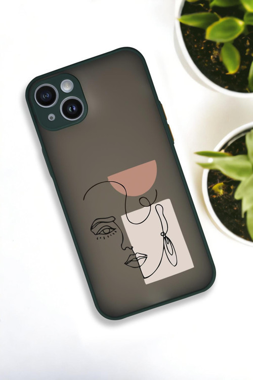 İphone 14 Plus Uyumlu Women Art Desenli Buzlu Şeffaf Lüx Telefon Kılıfı