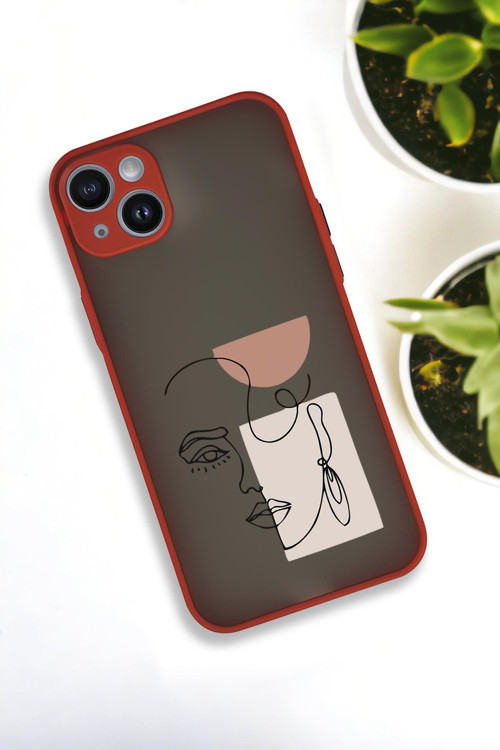 İphone 14 Plus Uyumlu Women Art Desenli Buzlu Şeffaf Lüx Telefon Kılıfı