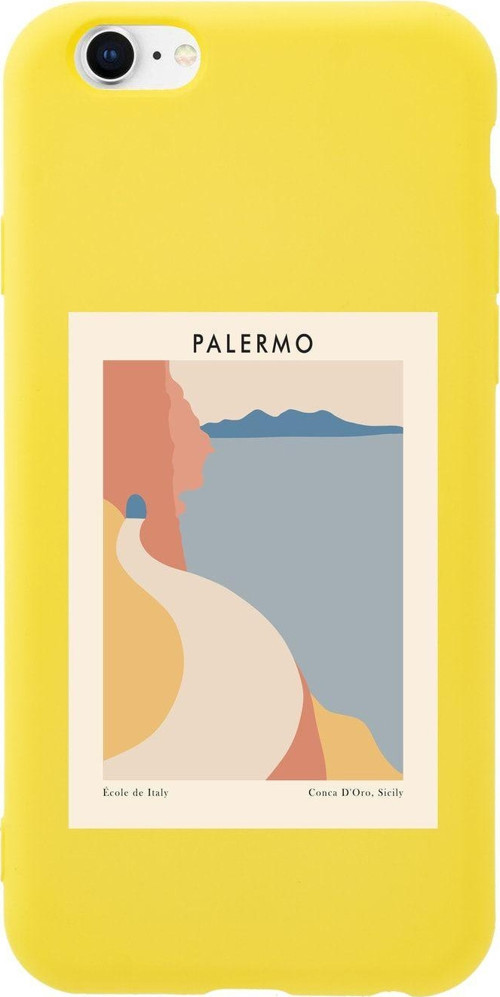 İphone 6 Plus Palermo Premium Sarı Lansman Silikonlu Kılıf