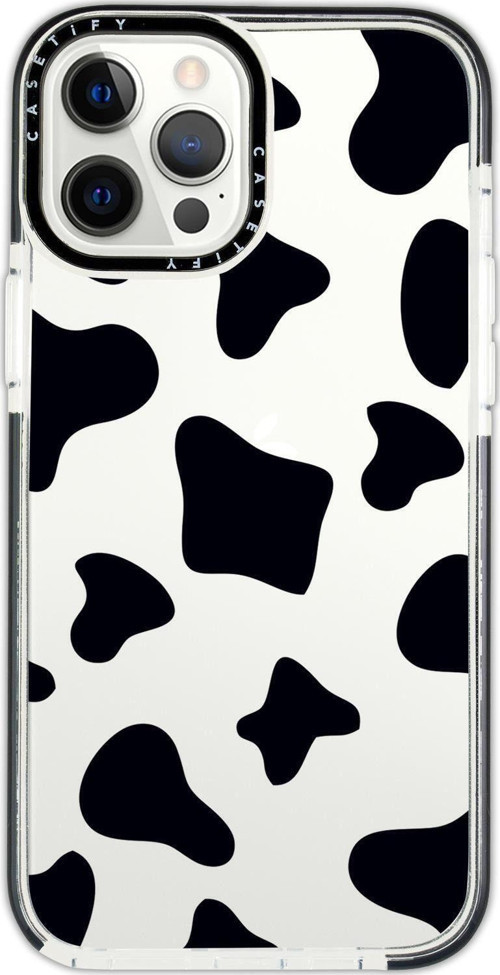 Iphone 12 Pro Casetify Inek Desenli Anti Shock Premium Silikonlu Siyah Kenar Detaylı Telefon Kılıfı